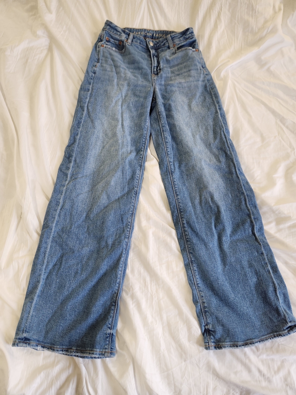American Eagle Outfitters Light Blue Wide-Leg Women's Jeans